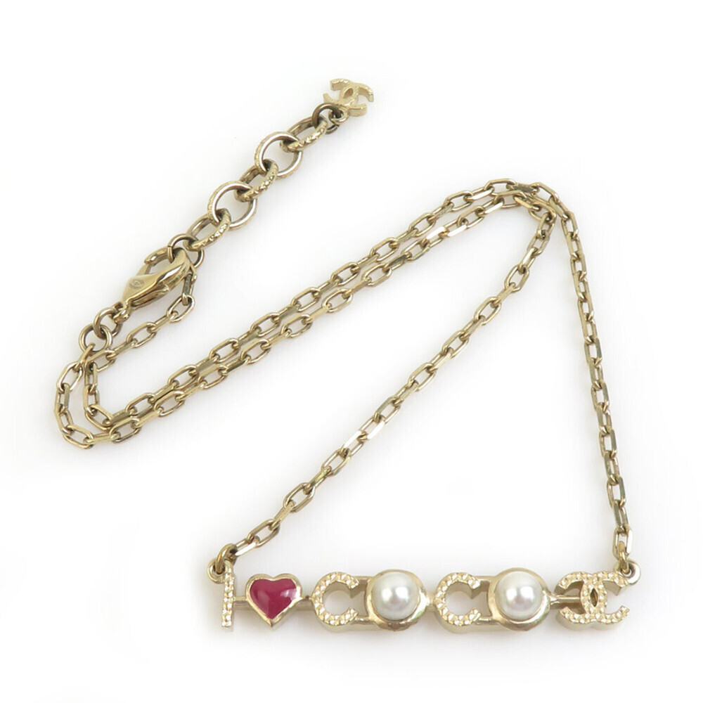 CHANEL Authentic Gold Pearl Love Necklace - Picture 2 of 5